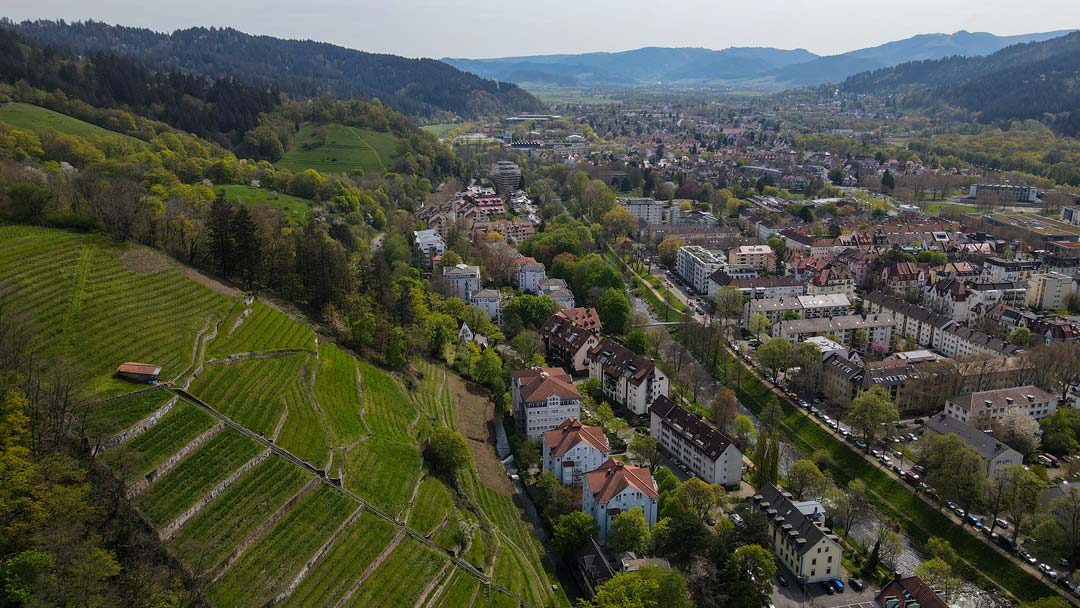 Luftaufnahme über Freiburg
